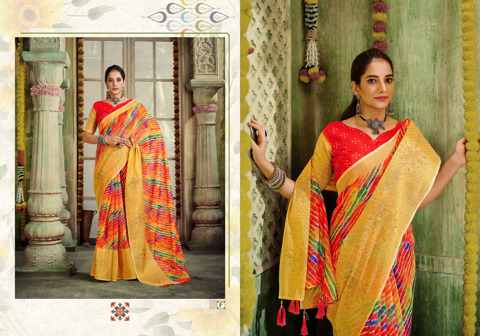 Laheriya By Ynf Printed Designer Sarees Catalog
